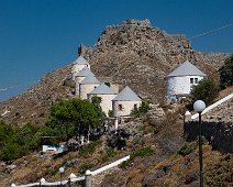 Leros 2019 Windmühlen auf dem Weg zum Kastro