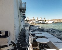Mykonos 2017 Little Venice - Blick auf Windmühlen
